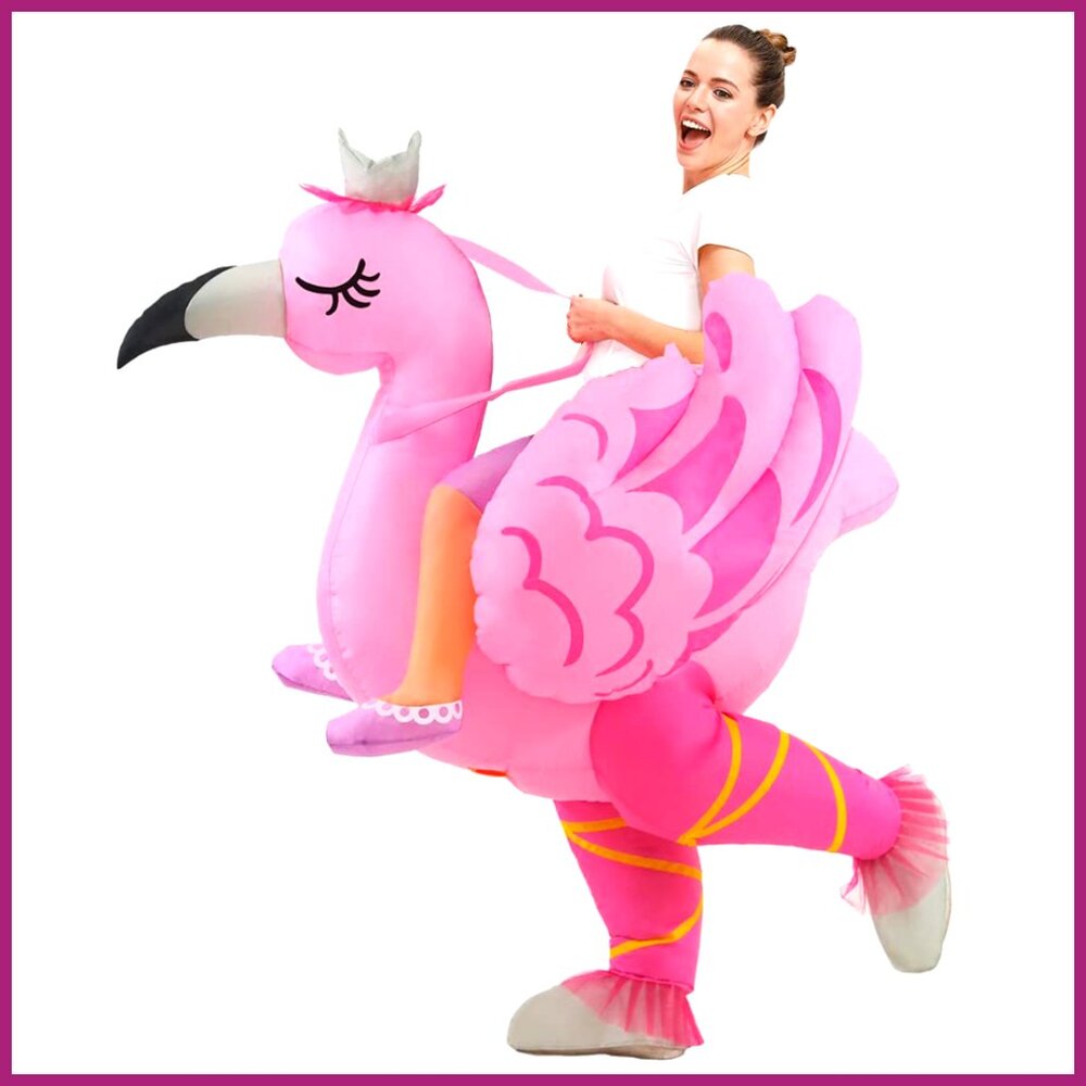Polyester Inflatable Flamingo Costume Adult Halloween Party